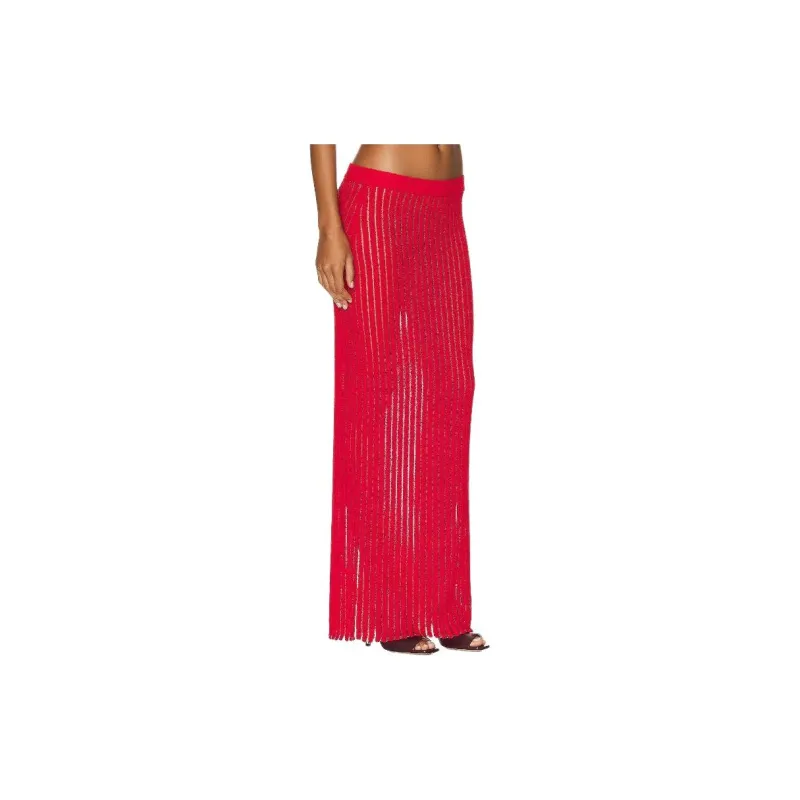Bottega Veneta Casual Long Skirt Women's Red-2