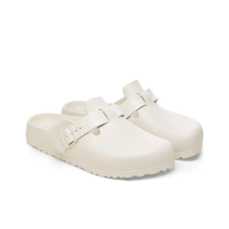 Birkenstock Boston Series Closed Toe Slippers Unisex White Regular-3