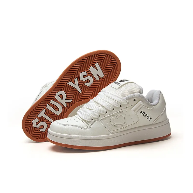 STUR YSN Low Top Skateboard Shoes Women's White Natural Rubber-1