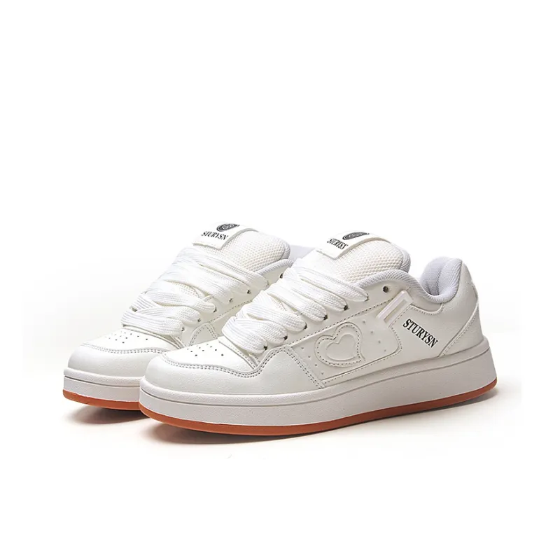 STUR YSN Low Top Skateboard Shoes Women's White Natural Rubber-2