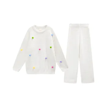 GUKOO Pajama Set Women's Milk White