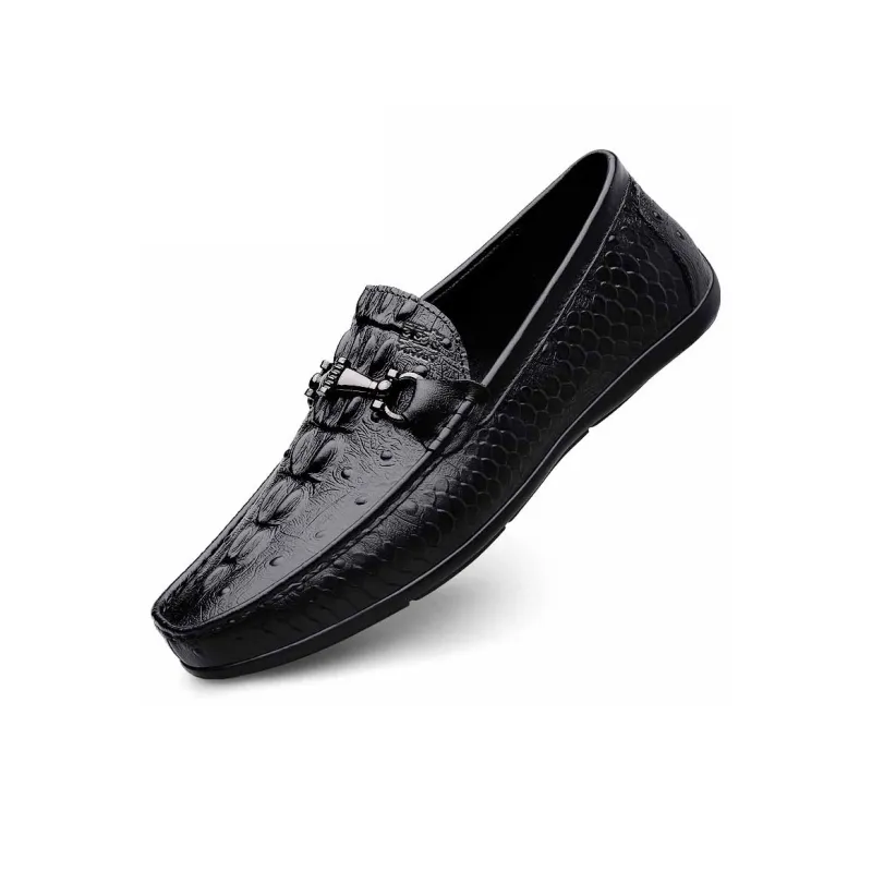 Mulinsen Men's Casual Shoes Men Low Top Black Glossy/Black Pattern-2