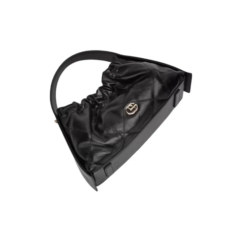 GOLDLION Cow Leather Shoulder Bag Crossbody Bag Handbag Small Size Women's Black-5