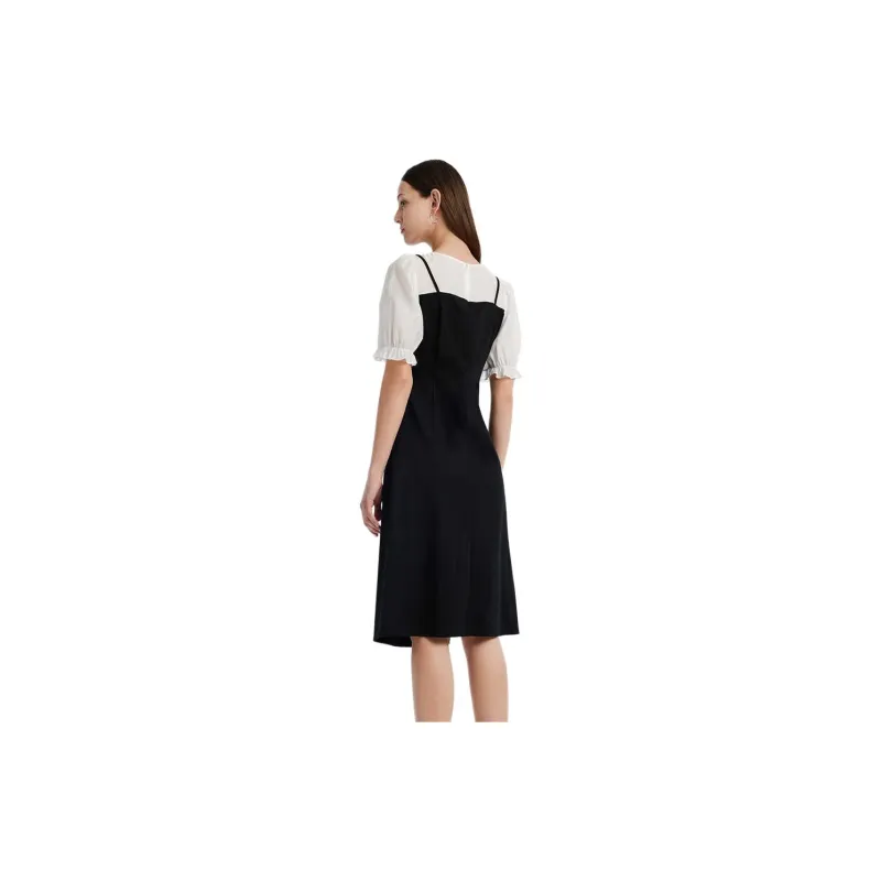 GOELIA Short Sleeved Dress Women's Black-2