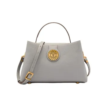Staccato Cow Leather Shoulder Bag Crossbody Bag Handbag Medium Size Women's Light Stone Gray/Haze Blue
