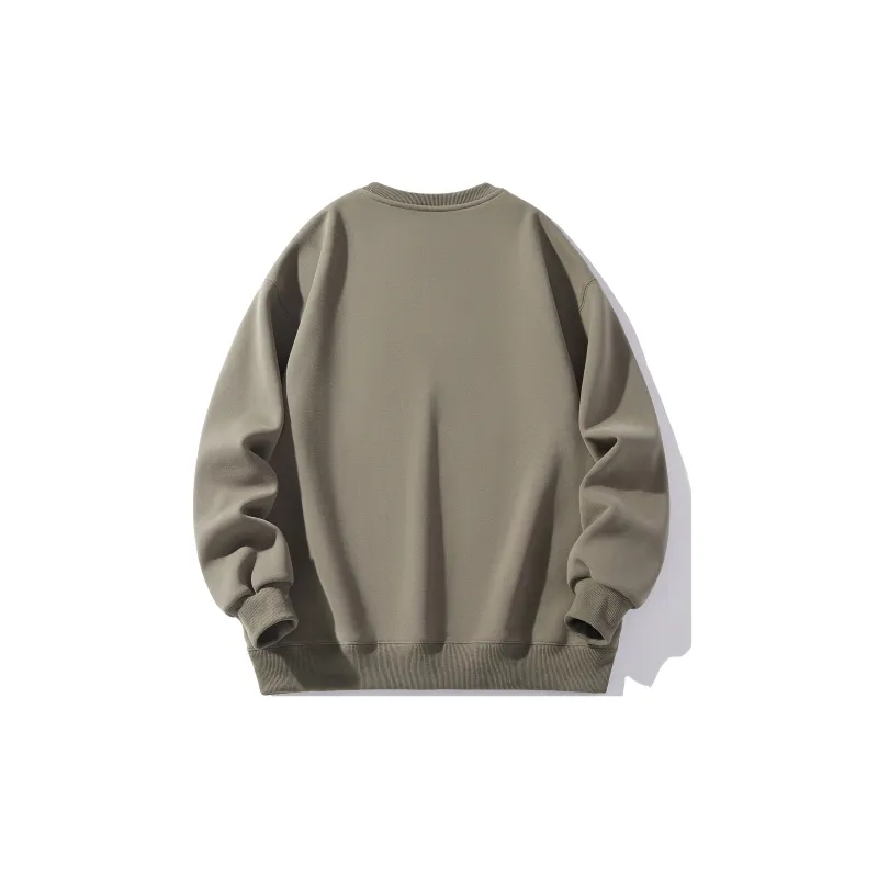 ZMOH Fleece Lined Crew Neck Sweatshirt Unisex Couple's-10