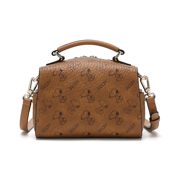 SNOOPY PU Shoulder Bag Crossbody Bag Handbag Regular Women's Brown-3