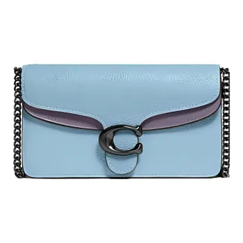 COACH Tabby Polished Pebbled Leather Shoulder Bag Crossbody Bag Small Size Women's Blue