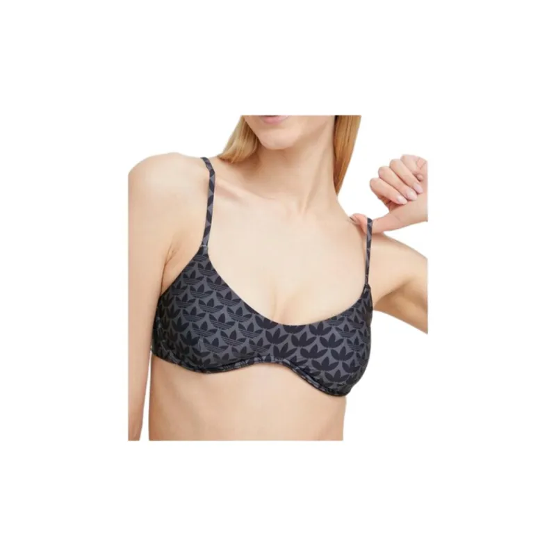 Adidas Originals Monogram Swim Top Two Piece Swimsuits Women's Black-2