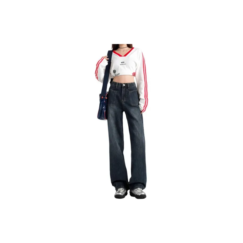 YINLEI Jeans Women's Blue-2