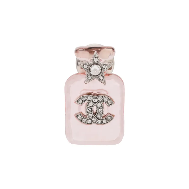 CHANEL 1986 1988 Coco Mark Bottle motif Brooch-0