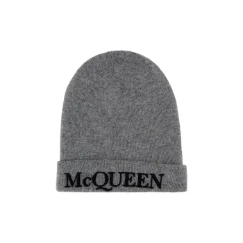 Alexander McQueen Logo Embroidered Knitted Beanie