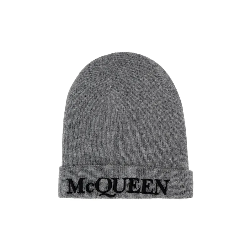 Alexander McQueen Logo Embroidered Knitted Beanie-0