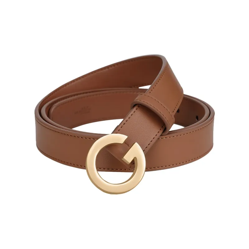 GOLF Cow Split Leather/Synthetic Leather Leather Belts Women's Black Gold/Caramel 2.6cm-10