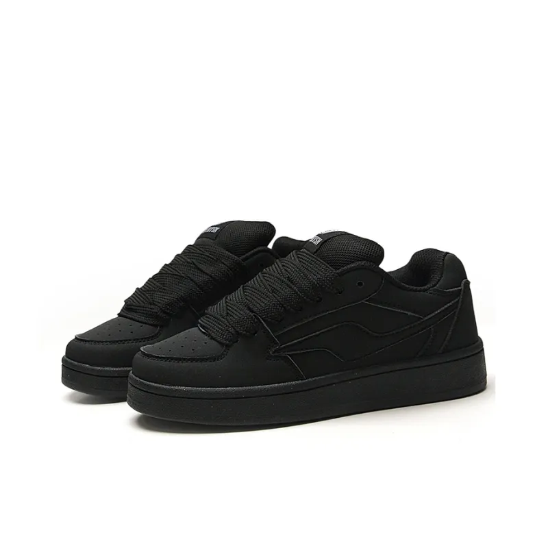 STUR YSN Wear resistant And Lightweight Low Top Skateboard Shoes Unisex Black-1