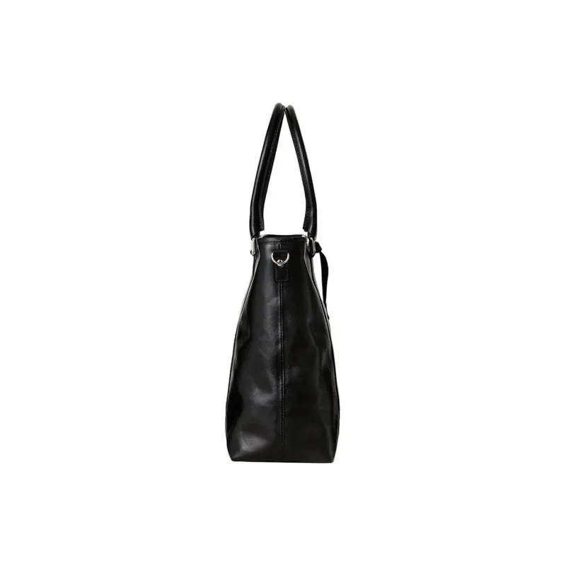 SAMSONITE Cow Leather Tote Bag Shopping Bag Shoulder Bag Crossbody Bag Handbag Unisex Black-4