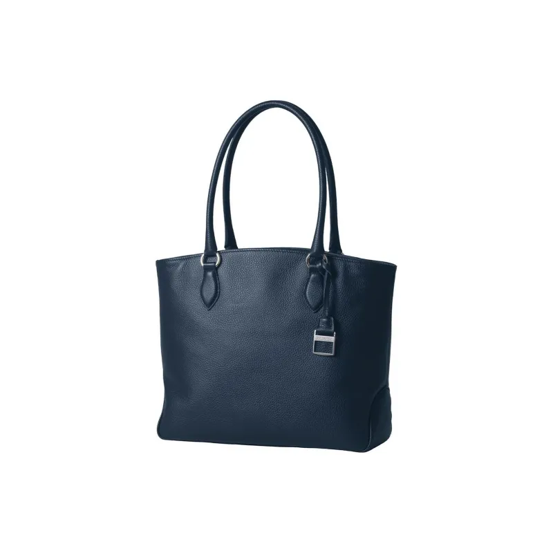 SAMSONITE Cow Leather Tote Bag Shopping Bag Shoulder Bag Handbag Unisex Marine Blue-1