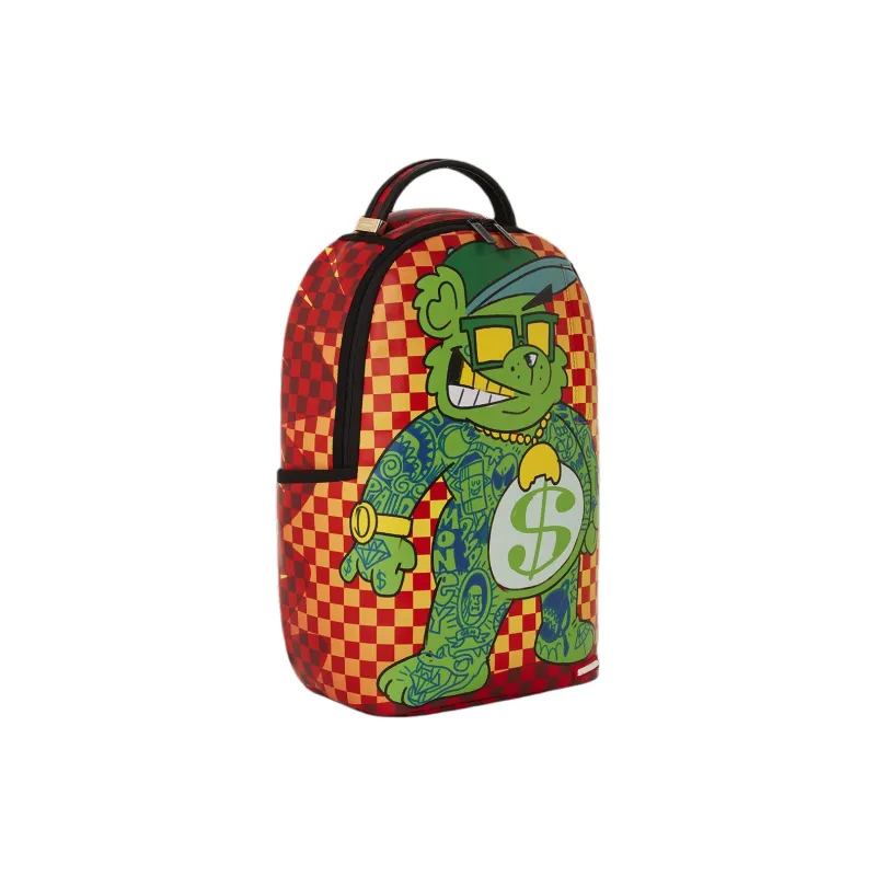 SPRAYGROUND Artificial Leather Backpack Unisex Orange And Green-1