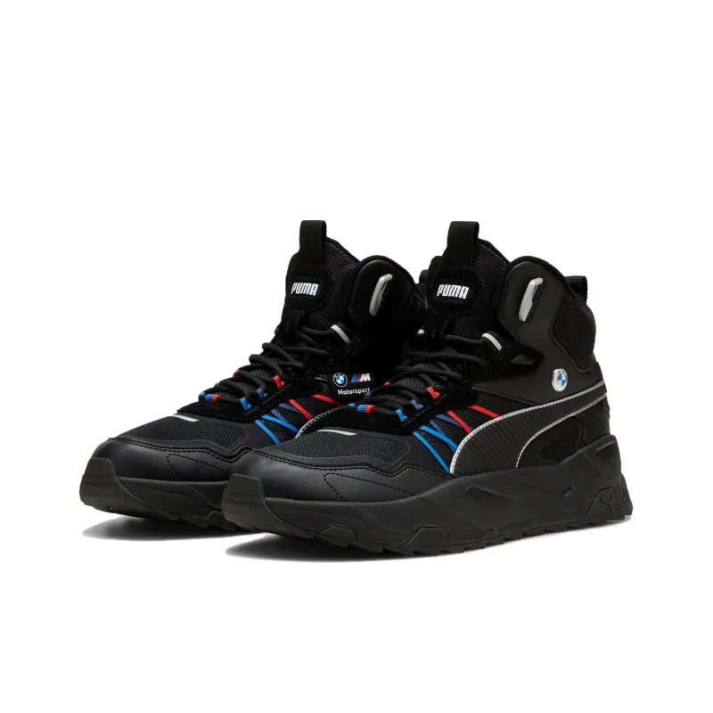 PUMA BMW M Motorsport Anti Slip Wear Resistant Mid Top Casual Shoes Men's Black-2