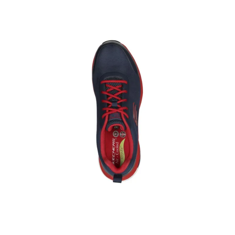 Skechers ARCH FIT SR Anti-Slip Wear-Resistant Low-Top Running Shoes Men's Blue Red-3