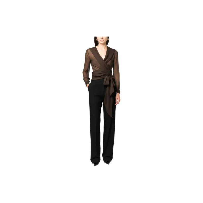 SAINT LAURENT Hooded Wrap Blouse-6
