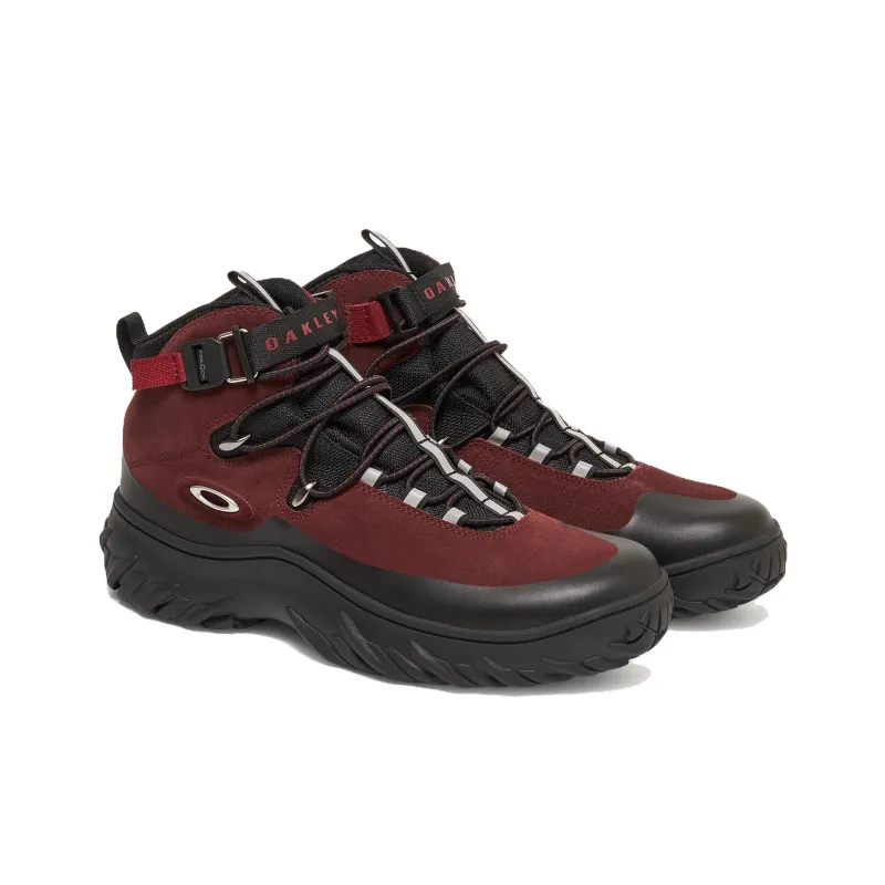 Oakley Anti Slip Wear Resistant High Top Outdoor Shoes Men's Burgundy-2
