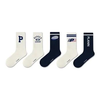 PLAN IN Mid Calf Socks Unisex 5 Pack