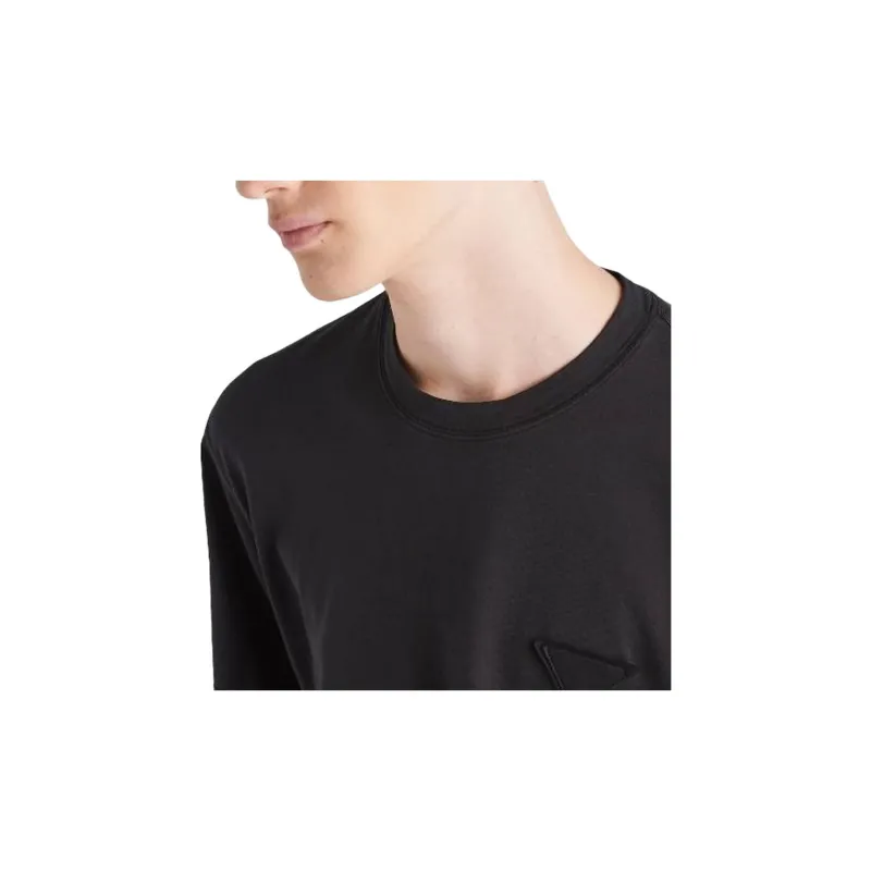 PRADA Logo patch Cotton T shirt-4