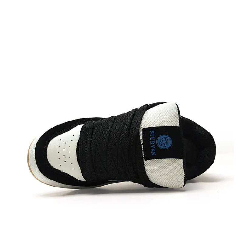 STUR YSN Wear resistant And Lightweight Low Top Skateboard Shoes Women's Black Royal Blue-5