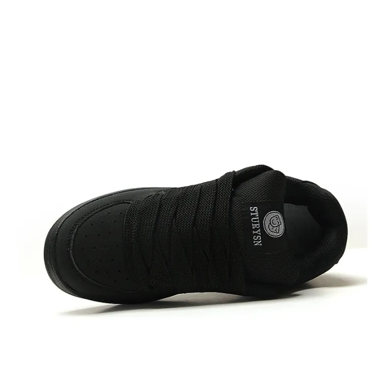 STUR YSN Wear resistant And Lightweight Low Top Skateboard Shoes Unisex Black-4