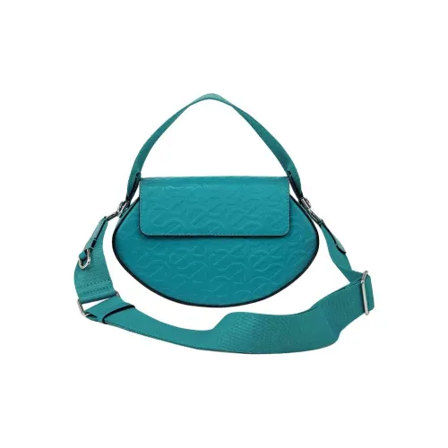 Ecco Cow Leather Sling Bag Handbag Small Size Unisex Blue