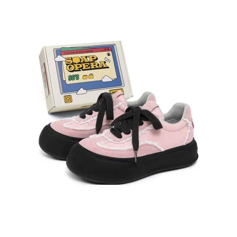 SOAP OPERA Dexun Series Skateboard Shoes Unisex Low Top Black/Pink/White-6