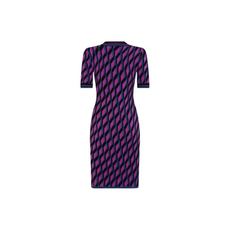 DVF Diane Von Furstenberg Zig zag Intarsia knit Dress-1