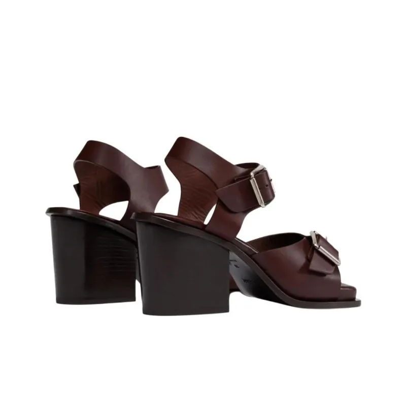 Lemaire One Strap Sandals 8cm Women's Chocolate-3