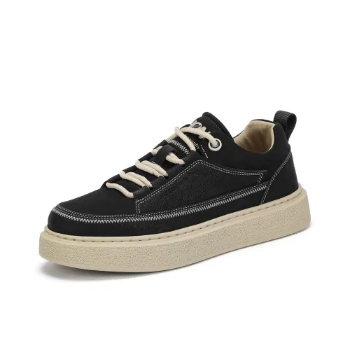RED DRAGONFLY Flat Shoes Lightweight And Breathable Low Top Casual Shoes Unisex Black/Khaki
