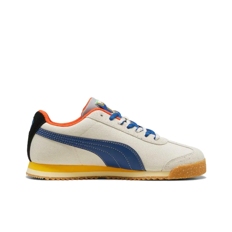 PUMA Roma Anti Slip Wear Resistant Low Top Casual Shoes Unisex Beige Blue-1