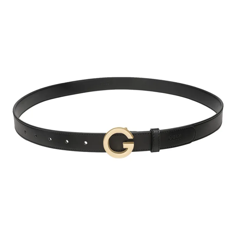 GOLF Cow Split Leather/Synthetic Leather Leather Belts Women's Black Gold/Caramel 2.6cm-4