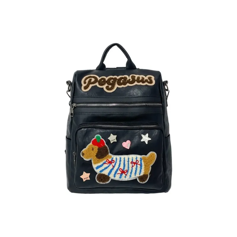 Debecca PU Backpack Regular Women's Brown Black-3