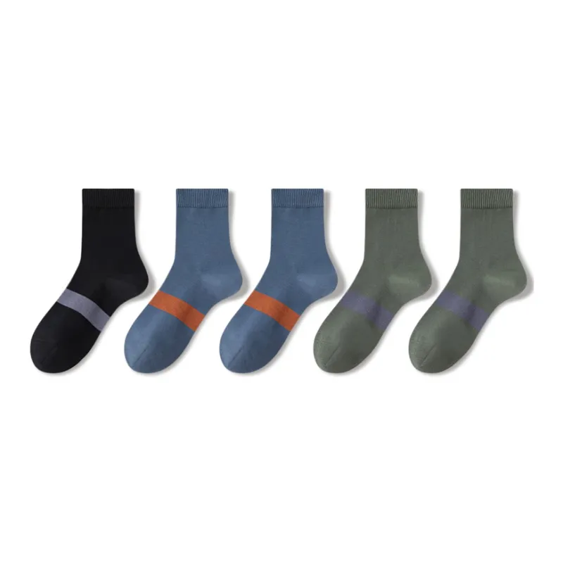 JIAZINI Mid Calf Socks Men's 5 Pack-7