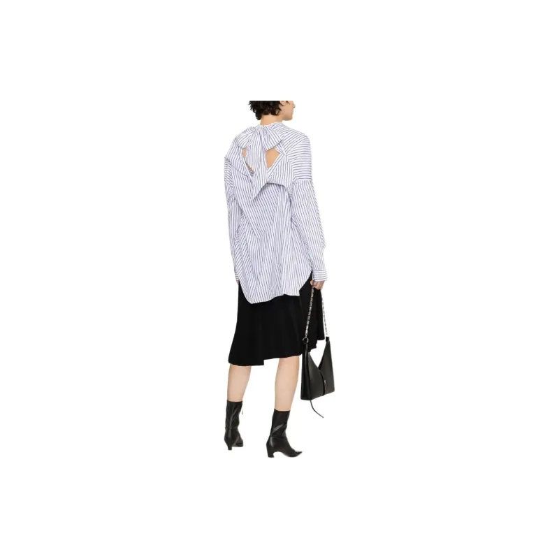 Balenciaga Pinstripe Knotted Shirt-2
