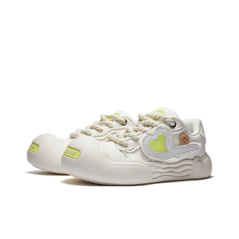 JIYE Anti Slip And Wear Resistant Breathable Low Top Skateboard Shoes Women's White-2