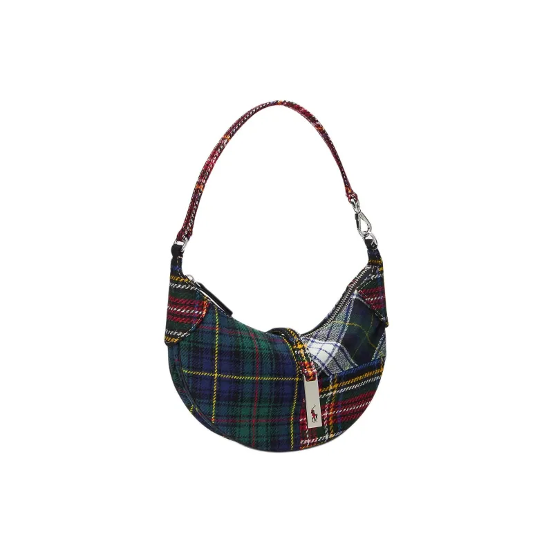 Polo Ralph Lauren Polo ID Wool One Shoulder Handbags Mini Women's Red Multicolor-1
