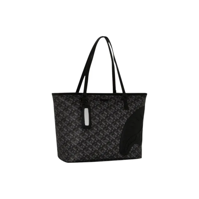 SPRAYGROUND Artificial Leather Tote Bag Shopping Bag Handbag Unisex Black-1