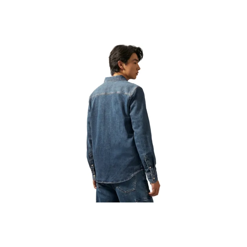 CALVIN KLEIN Shirt Men's Denim Blue-3