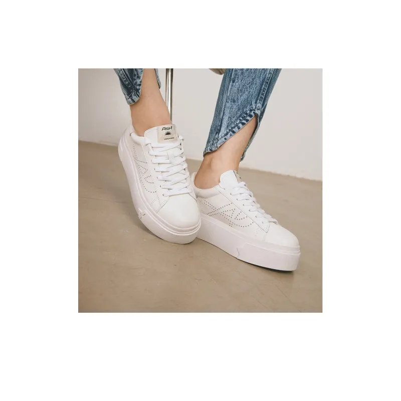 ASH Santana Perforated-logo Leather Sneakers-5