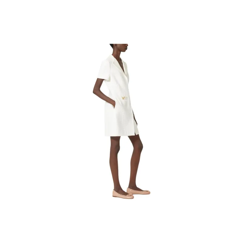 Valentino Short Sleeved Dresses Women's Beige-3