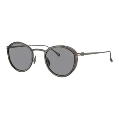 GIORGIO ARMANI Titanium Round Sunglasses Men's Transparent Gray