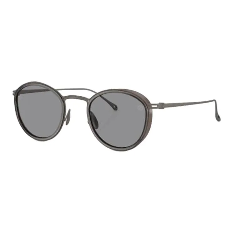 GIORGIO ARMANI Titanium Round Sunglasses Men's Transparent Gray-0