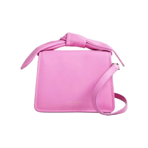 Ted Baker Cow Split Leather Shoulder Bag Crossbody Bag Handbag Medium Size Women's Pink/White