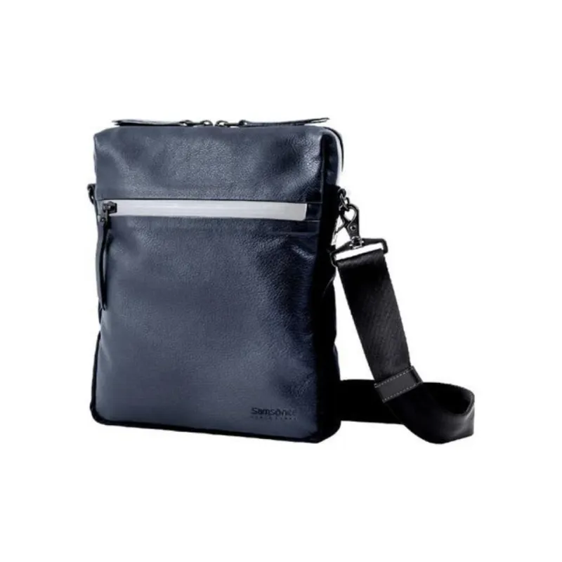 SAMSONITE Cow Leather Crossbody Bag Shoulder Bag Small Size Unisex Marine Blue-1